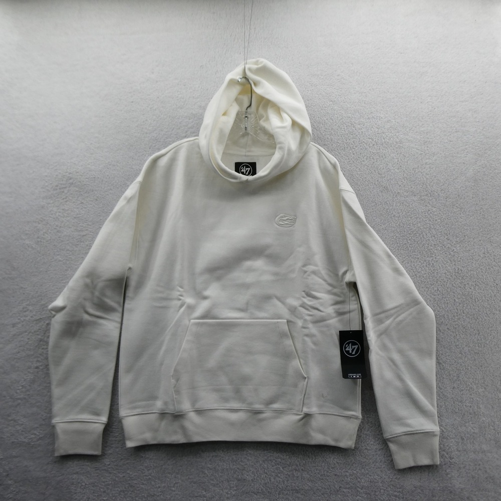 '47 Hoodie Mens Medium Florida Gators Cream White Embossed Logo Sweatshirt